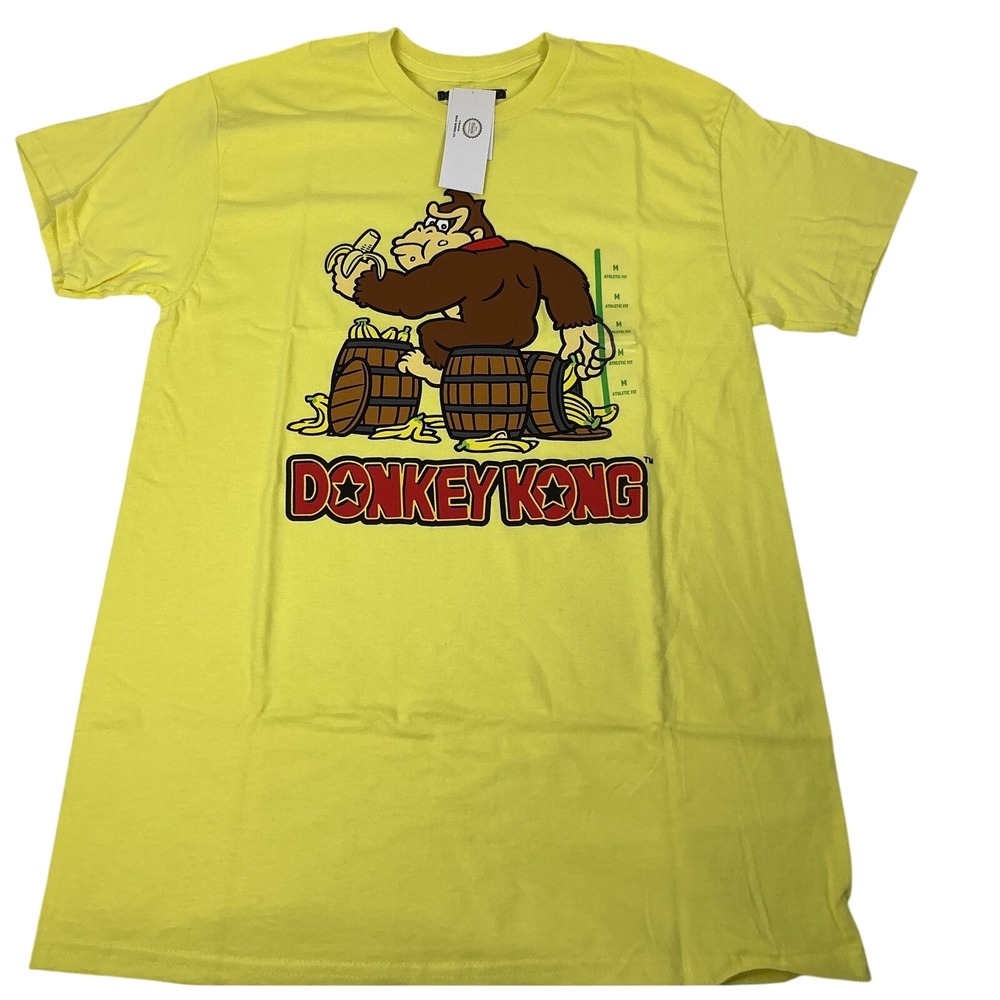 Nintendo‎ Donkey Kong T-Shirt Yellow Graphic Print Adult Medium Gaming Tee